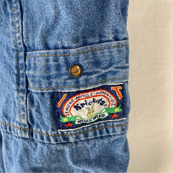 Vintage 90s Krickets Denim Cargo Pants Kids Size 2 Made in Canada - Picture 2 of 4